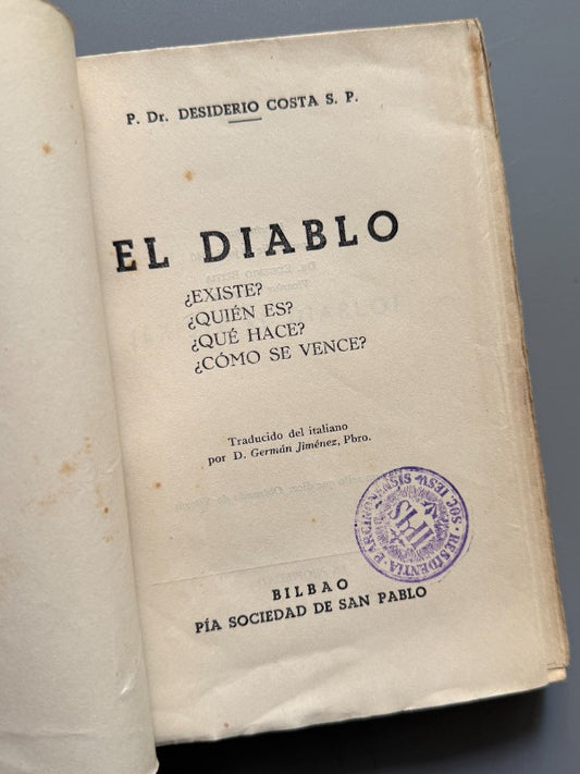 El Diablo, Desiderio Costa - Pía Sociedad de San Pablo, 1940