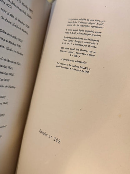 El escultor Manolo Hugué (ejemplar numerado) - Librería Editorial Argos, 1942