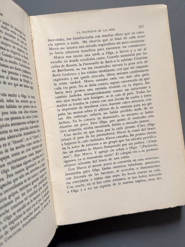 La plenitud de la vida, Simone de Beauvoir - Editorial Sudamericana, 1962