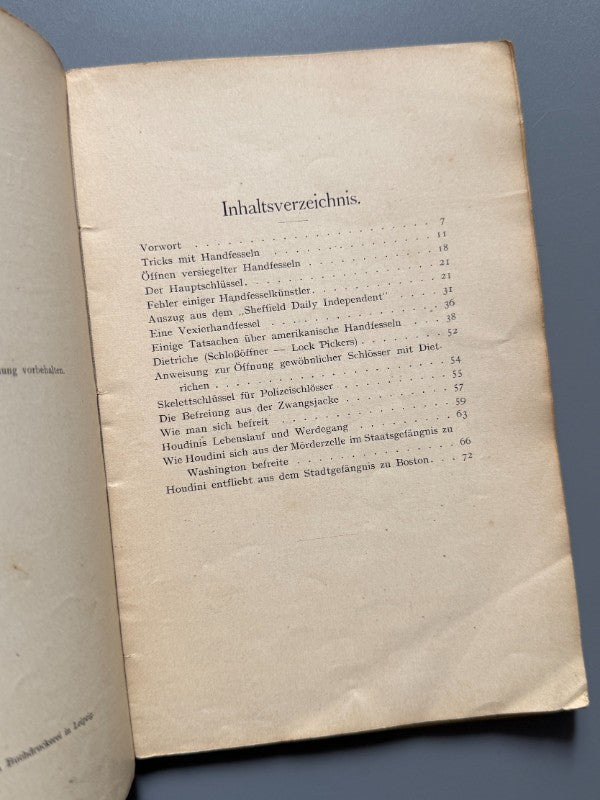 Mein training, mein tricks, Harry Houdini - Editorial Grethlein & Co, ca. 1909