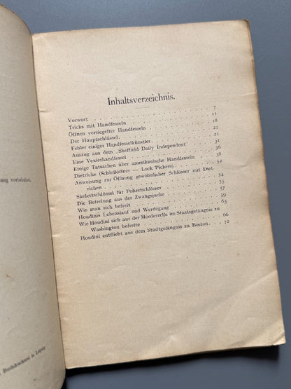 Mein training, mein tricks, Harry Houdini - Editorial Grethlein & Co, ca. 1909