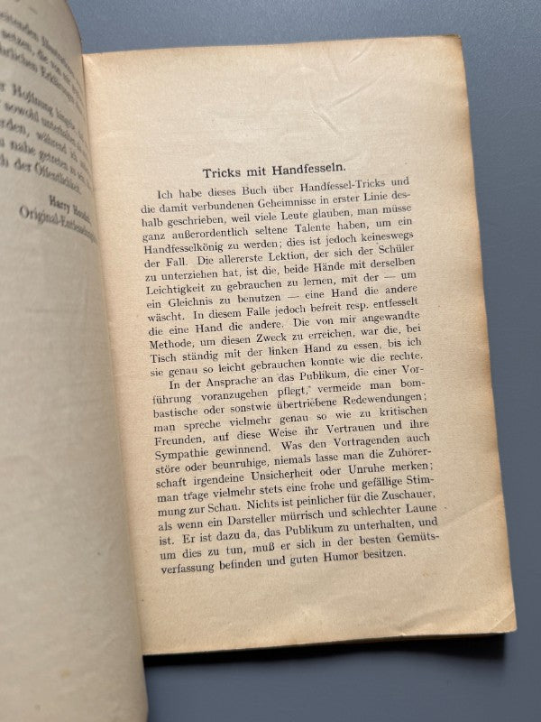 Mein training, mein tricks, Harry Houdini - Editorial Grethlein & Co, ca. 1909