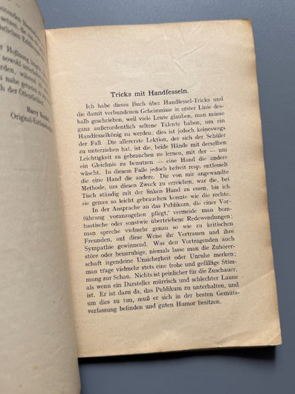 Mein training, mein tricks, Harry Houdini - Editorial Grethlein & Co, ca. 1909