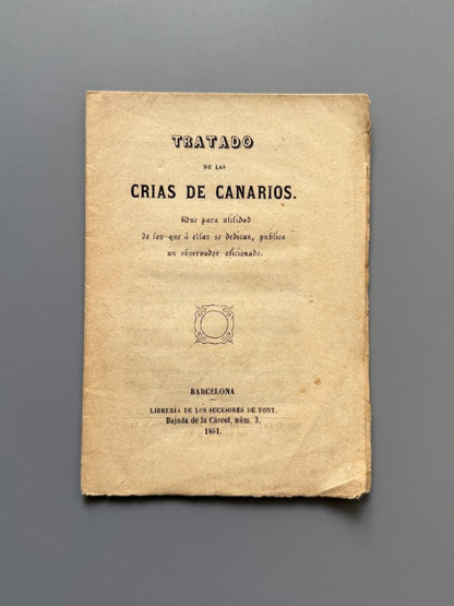 Tratado de las crias de canarios - Librería de los sucesores de Font, 1861