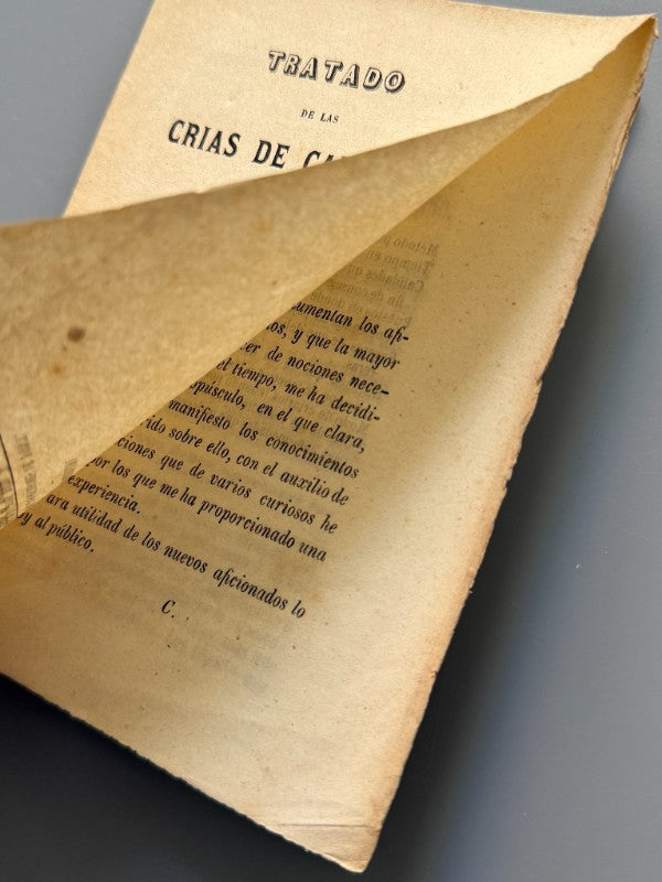 Tratado de las crias de canarios - Librería de los sucesores de Font, 1861