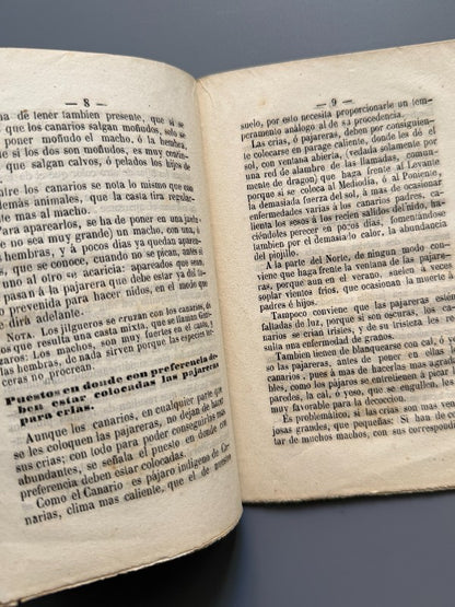 Tratado de las crias de canarios - Librería de los sucesores de Font, 1861