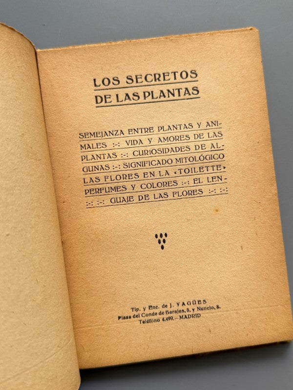 Los secretos de las plantas - Tip. y Enc. de J. Yagües, ca. 1920