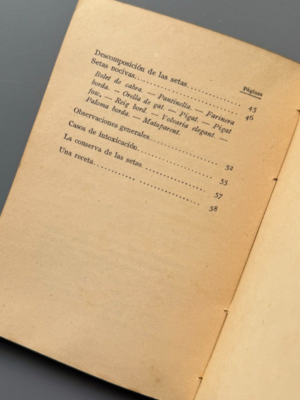 Las setas en Cataluña, Juan Badó Calvó - Imprenta Elzeveriana y Librería Camí, ca. 1930