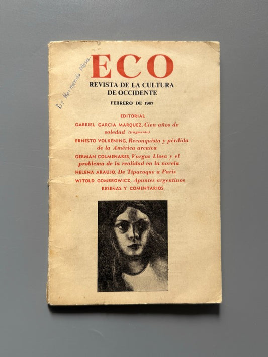 ECO. Primera aparición de Cien años de soledad, Gabriel García Márquez - febrero de 1967