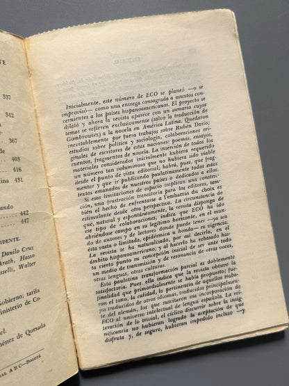 ECO. Primera aparición de Cien años de soledad, Gabriel García Márquez - febrero de 1967