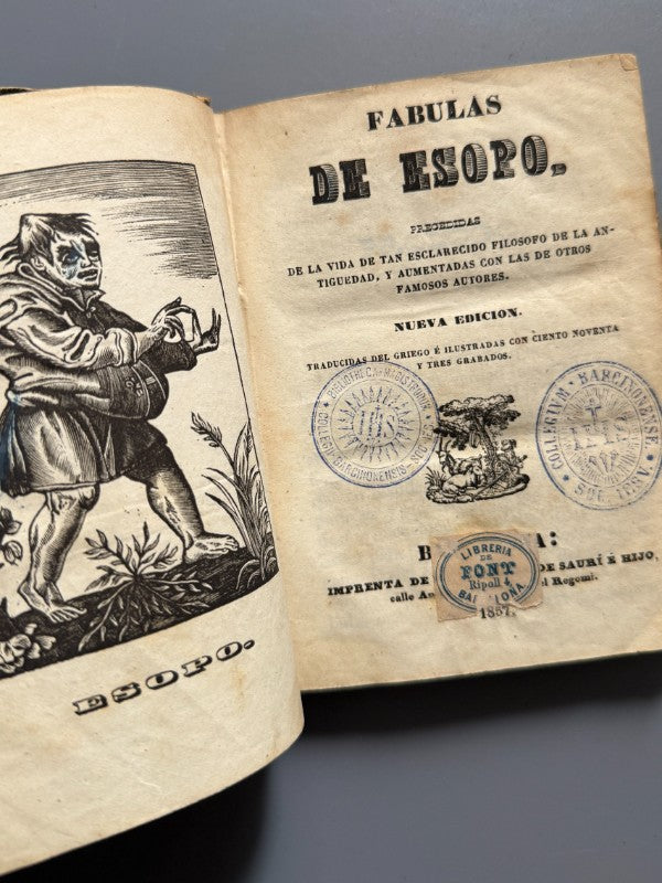 Fábulas de Esopo - Imprenta de la viuda de Sauri e hijo, 1857