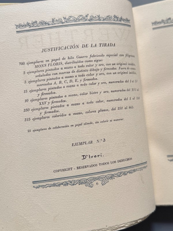 Werther, Goethe (numerado y firmado) - Editorial Mons Floris, 1945