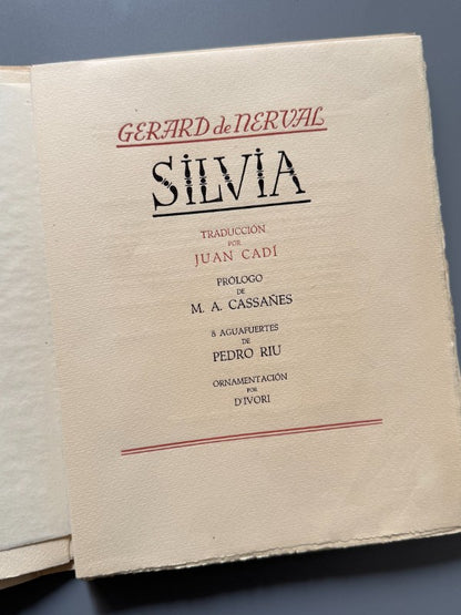 Silvia, Gerard de Nerval (ejemplar numerado)  - Editorial Mons Floris, 1946