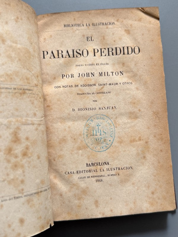 El paraíso perdido, John Milton - Casa Editorial La Ilustración, 1868