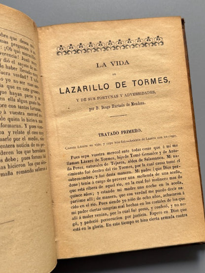 El lazarillo de Tormes, Diego Hurtado de Mendoza + La vida del buscón - Barcelona, 1886