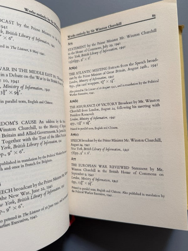 A bibliography of the works of Winston Churchill, Frederick Woods - 1963
