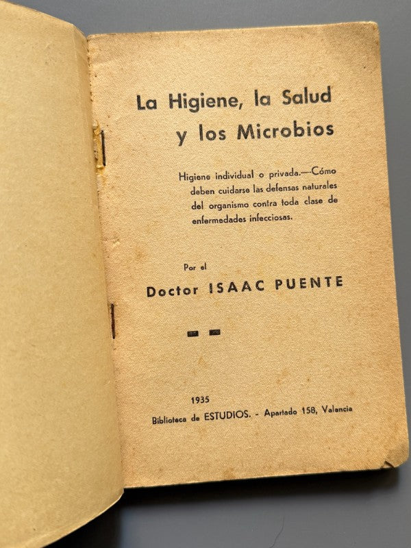 La higiene, la salud y los microbios, Isaac Puente - Biblioteca de Estudios, 1935