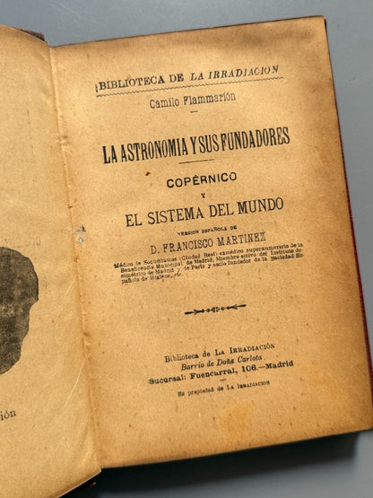 La astronomía y sus fundadores, Camilo Flammarión - Biblioteca de La Irradiación, ca. 1900