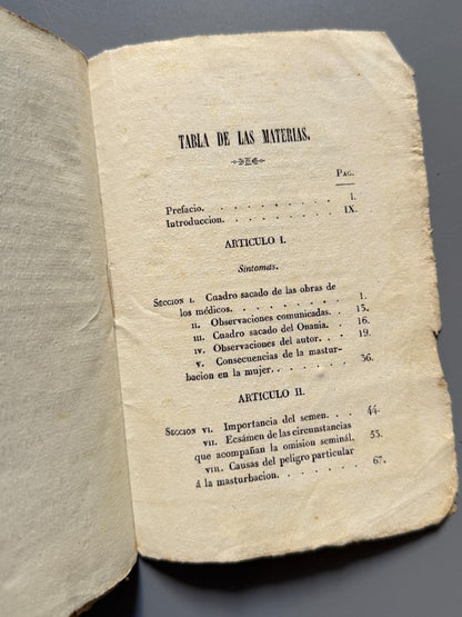 El onanismo. Enfermedades derivadas de la masturbación - Imprenta de Ignacio Estivill, 1845