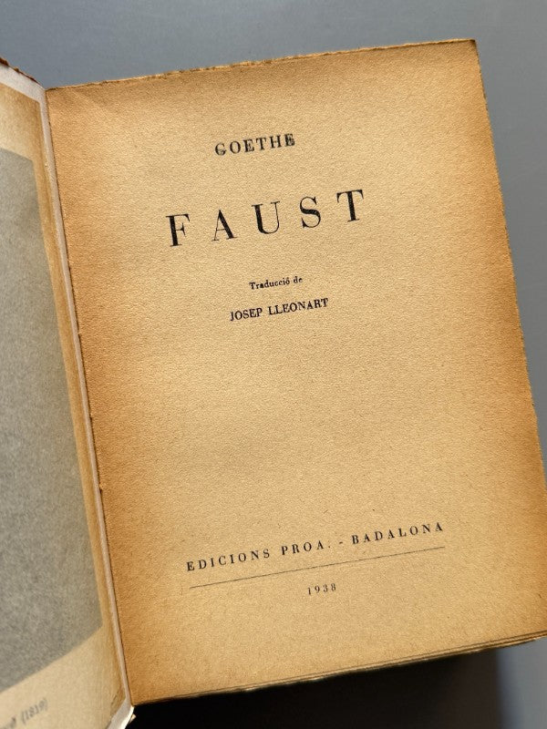 Faust, Goethe - Edicions Proa, 1938
