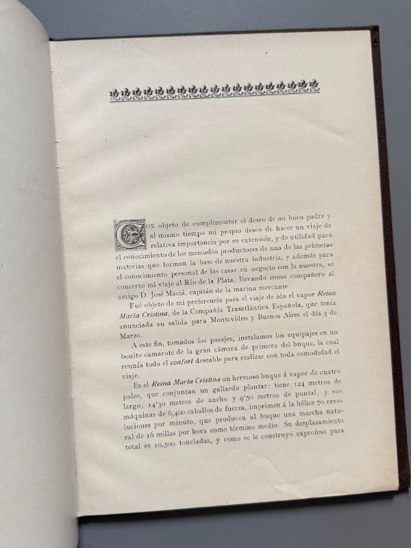 Viaje al Rio de la Plata, Marcos Rocamora Rosés - Imprenta de Henrich y Cª, 1903