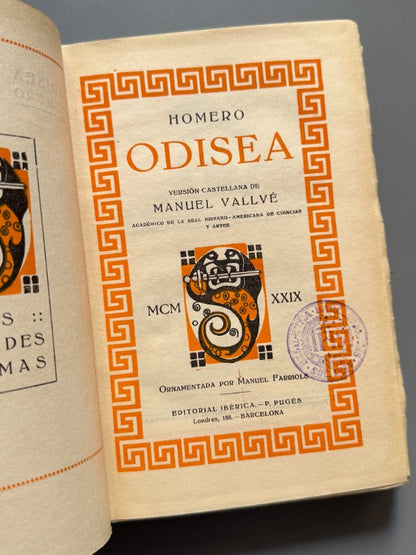 Odisea, Homero - Editorial Ibérica, 1929