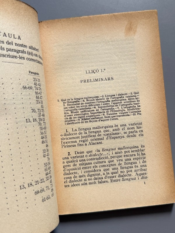 Ortografía mallorquina, Francesc de B. Moll - Imprenta de Mn. Alcover, 1931