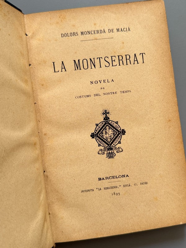 La Montserrat, Dolors Monserdà (dedicado) - Imprenta La Renaixensa, 1893