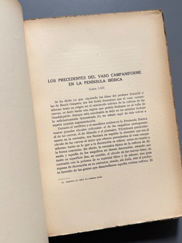 La cultura del vaso campaniforme, Alberto del Castillo Yurrita - Universidad de Barcelona, 1928