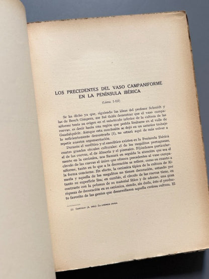 La cultura del vaso campaniforme, Alberto del Castillo Yurrita - Universidad de Barcelona, 1928