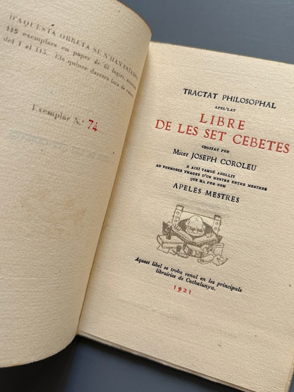 Libre de les set cebetes, Joseph Coroleu. Apel·les Mestres - 1921