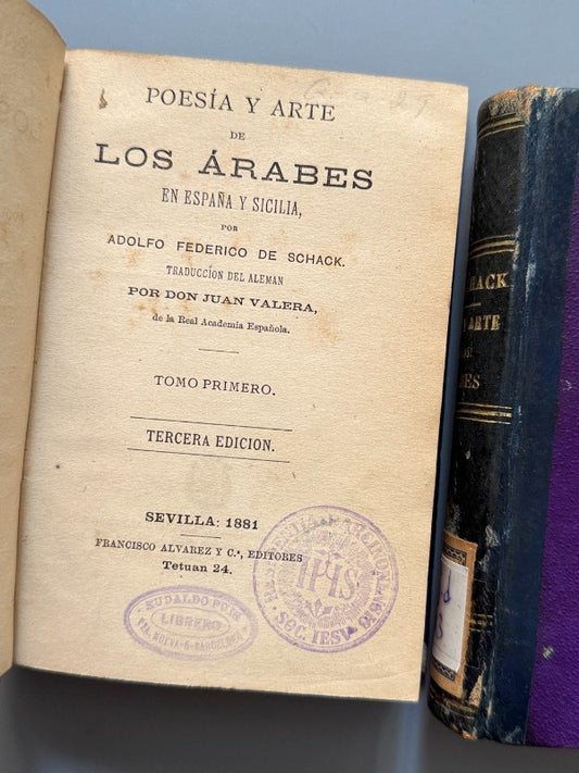 Poesía y arte de los árabes en España y Sicilia, tomos I y II - Francisco Álvarez y Cª, 1881 - Antigularia
