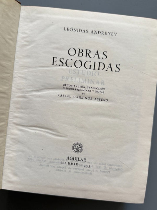 Obras escogidas, Leónidas Andreyev - Editorial Aguilar, 1955 - Antigularia (detalle 1)
