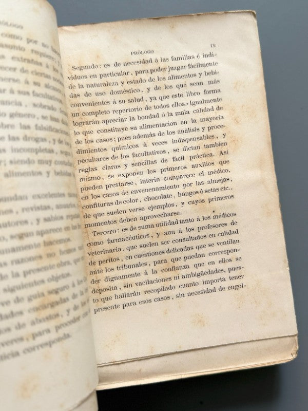 Falsificaciones de los alimentos y bebidas, Javier Agreda - Barcelona, 1877
