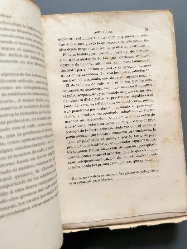 Falsificaciones de los alimentos y bebidas, Javier Agreda - Barcelona, 1877