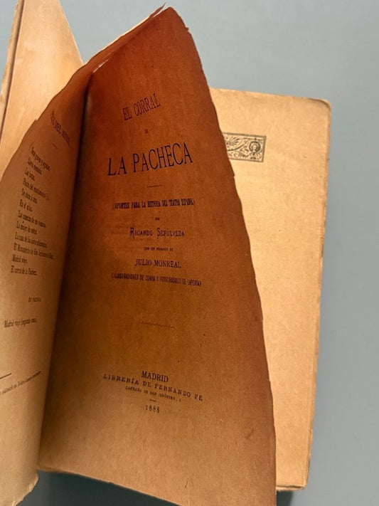 El corral de la Pacheca: Apuntes para la historia del teatro español, Ricardo Sepúlveda - 1888