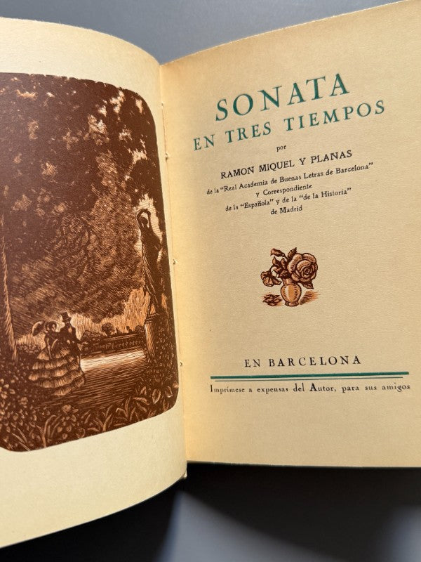 Sonata en tres tiempos, Ramón Miquel y Planas (ej. nº143 Joan d'Ivori) - Imprenta Altés, 1939