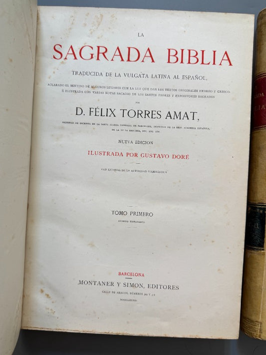 La Sagrada Biblia. Félix Torres Amat - Editorial Montaner y Simón, 1883-1884