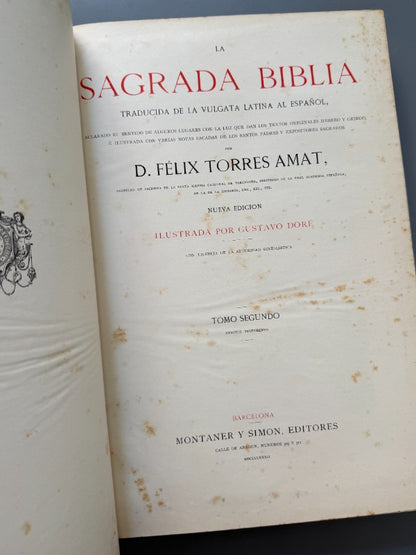La Sagrada Biblia. Félix Torres Amat - Editorial Montaner y Simón, 1883-1884