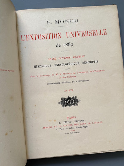 L'Exposition Universelle de 1889, E. Monod (Exposición Universal de París) - E. Dentu Éditeur, 1890
