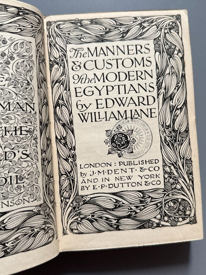 The manners and customs of the modern egyptians, Edward William Lane - J. M. Dent & Co, ca. 1920