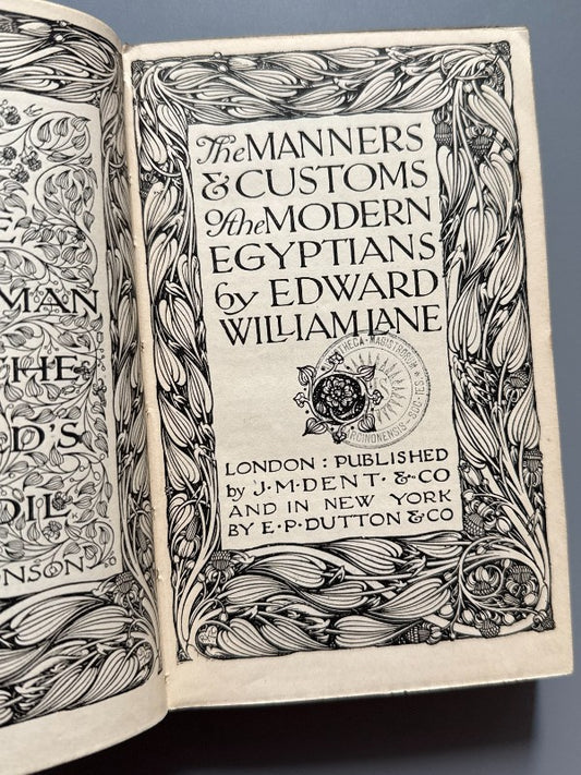 The manners and customs of the modern egyptians, Edward William Lane - J. M. Dent & Co, ca. 1920