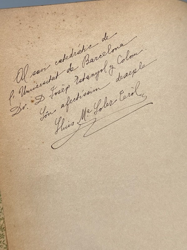 Perot Roca Guinarda, Lluis Mª Soler y Teròl (dedicado) - Imprenta de Sant Josèp, 1909