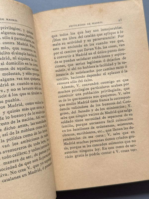 El Regionalismo, Juan Mañé y Flaquer (dedicado) - Imprenta Barcelonesa, 1887