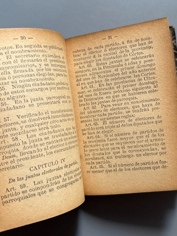 Las Constituciones Españolas de 1812 y la vigente de 1876 - Madrid, 1898
