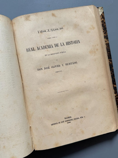 Munda Pompeiana, José y D. Manuel Oliver Hurtado + dos discursos - Imprenta de Manuel Galiano, 1861