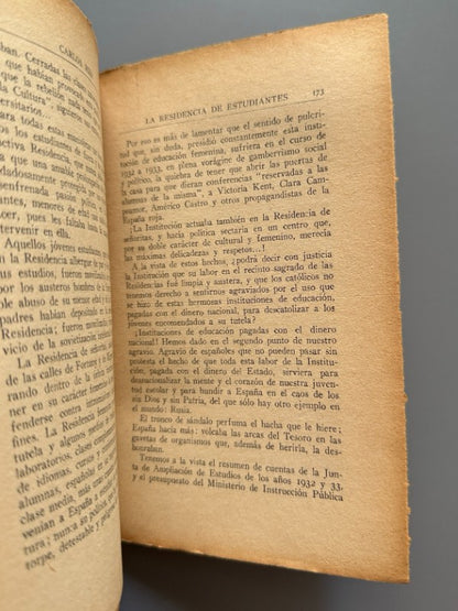 Una poderosa fuerza secreta: La Institución Libre de Enseñanza (1ª ed.) - Editorial Española, 1940