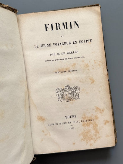 Firmin ou Le jeune voyageur en Égypte, M. de Marlès - Alfred Mame et Fils, 1865