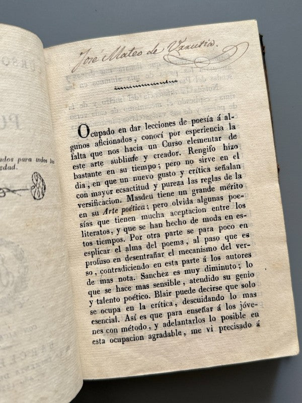 Curso elementar de poesía, D. M. C. y C. P. - Imprenta de José Torner, 1828