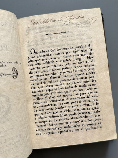 Curso elementar de poesía, D. M. C. y C. P. - Imprenta de José Torner, 1828